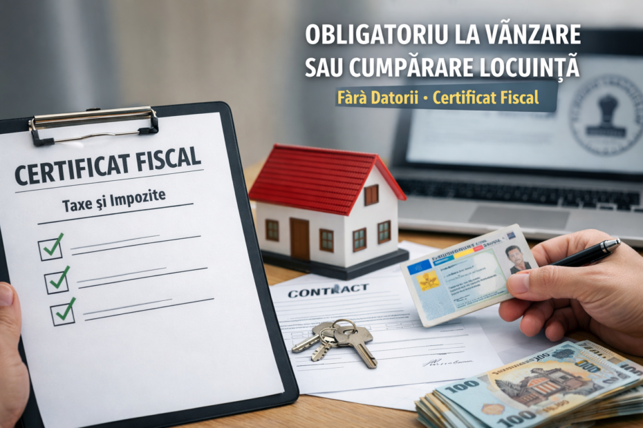 Certificat fiscal obligatoriu la vânzarea sau cumpărarea unei locuințe
